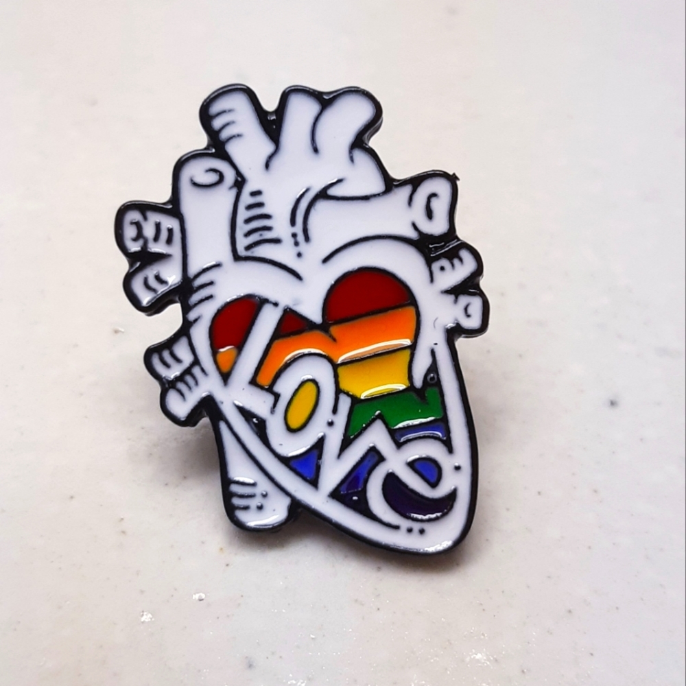 Pride Love Rainbow Anatomical Heart Enamel Pin